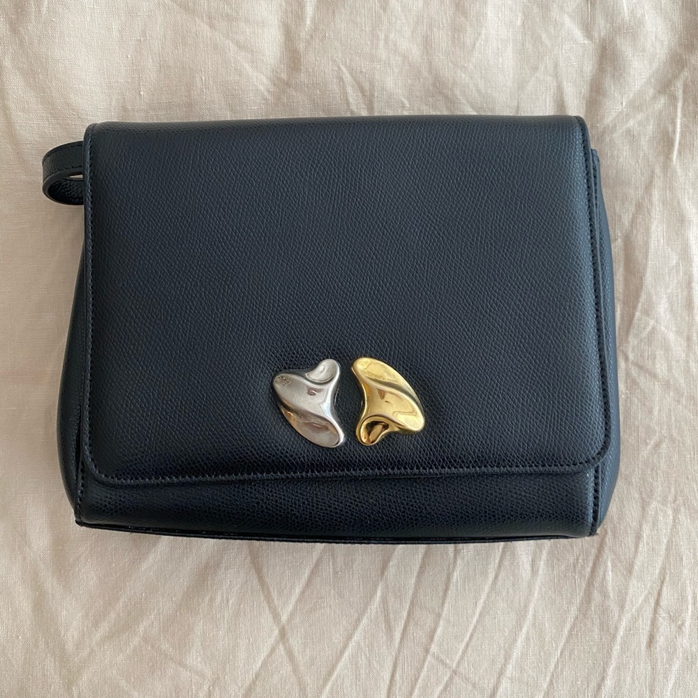 Little Liffner Focaccia black leather flap handbag